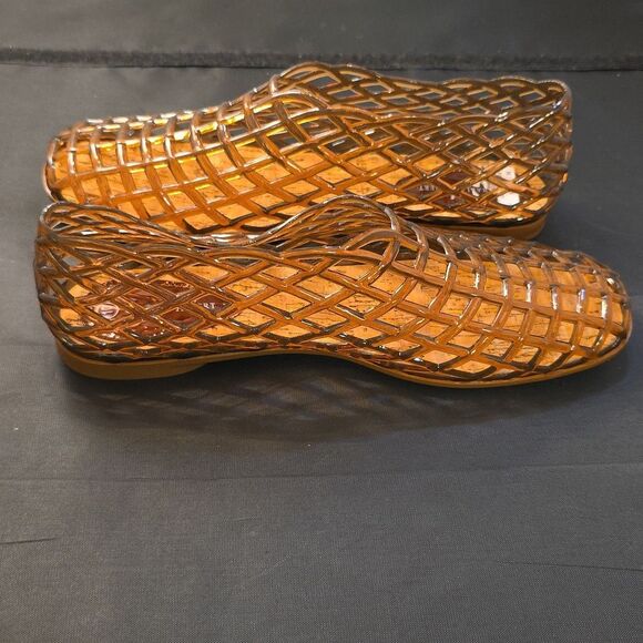 BRAND NEW CHARLES ALBERT WOMENS JELLY SQUARE TOE MESH BALLET FLATS - Picture 6 of 14